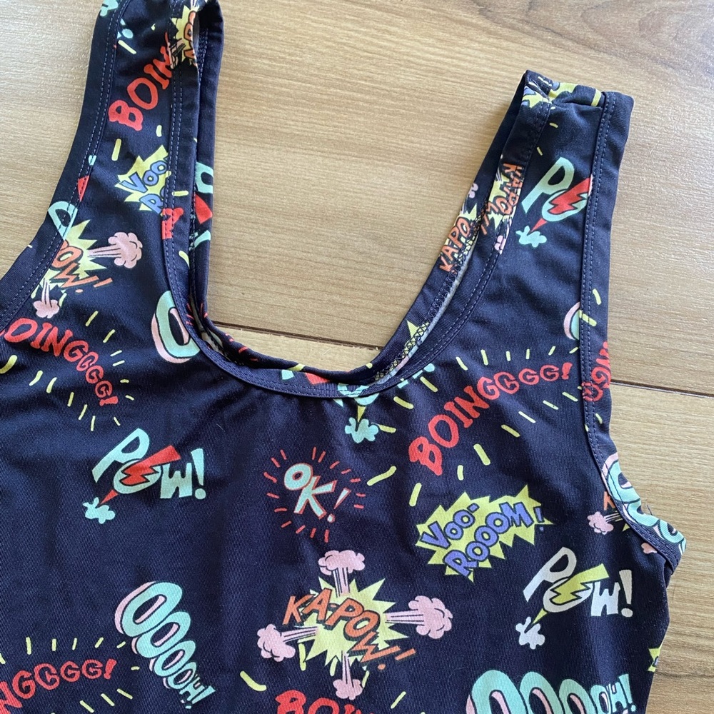 Kapow! Comic Print Bodysuit - Forever 21 - Size M